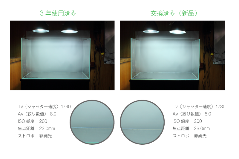 ヴォルテス新旧電球の明るさ比較